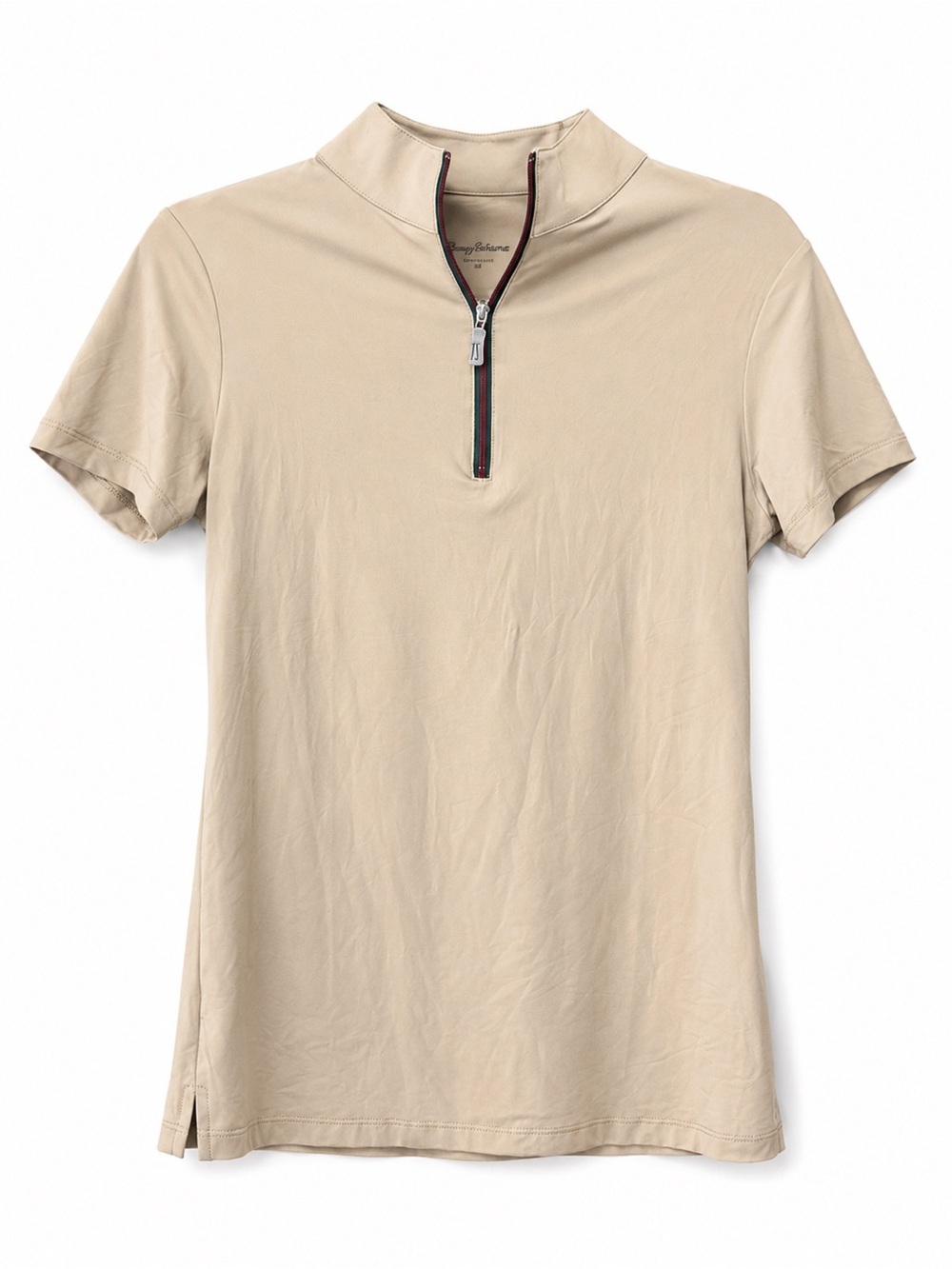 The Tailored Sportsman IceFil Short Sleeve 1/4 Zip Riding Shirt Tan NWT
